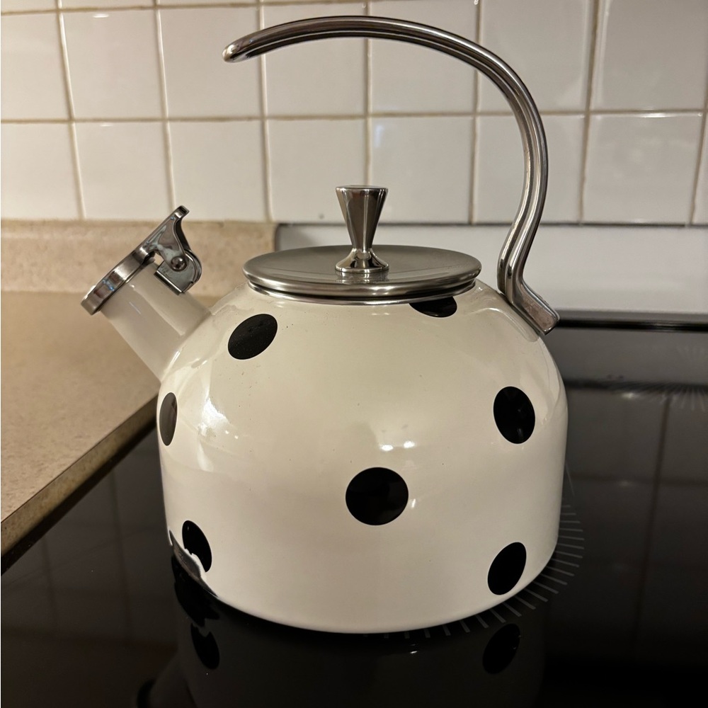Kate Spade Polka Dot White and Black Tea Kettle